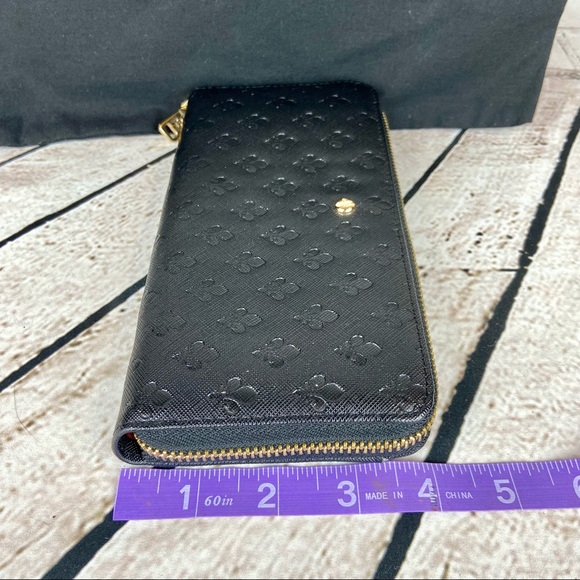 Patrick Cox fleur de lis black leather zippy zip around long wallet *new* - Picture 15 of 16